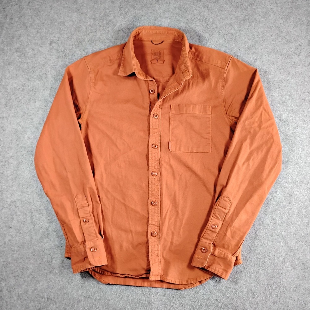 Topo Designs Mens Field Shirt Small Clay Orange Organic Cotton Stretch Fall 2020